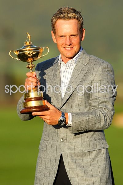 Luke Donald with the Ryder Cup trophy