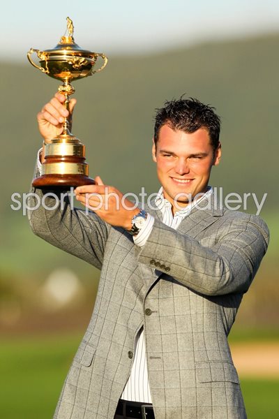 Martin Kaymer with 2010 Ryder Cup trophy