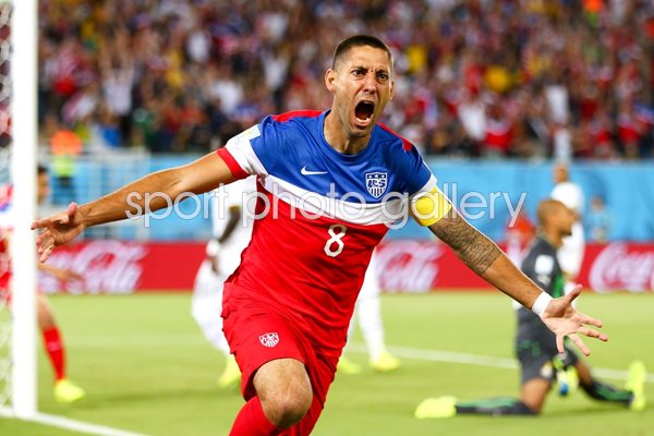 Clint Dempsey celebrates for USA 2014 World Cup
