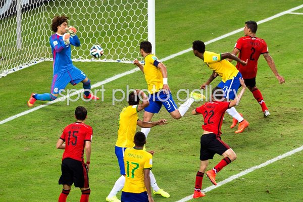 Thiago Silva's header Brazil v Mexico World Cup Brazil 2014