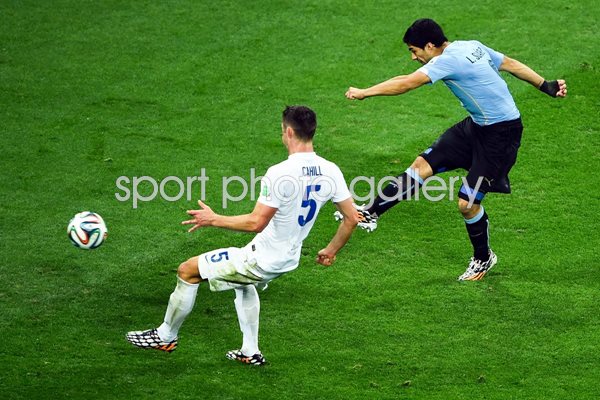 Luis Suarez and Gary Cahill Uruguay v England World Cup Brazil 2014