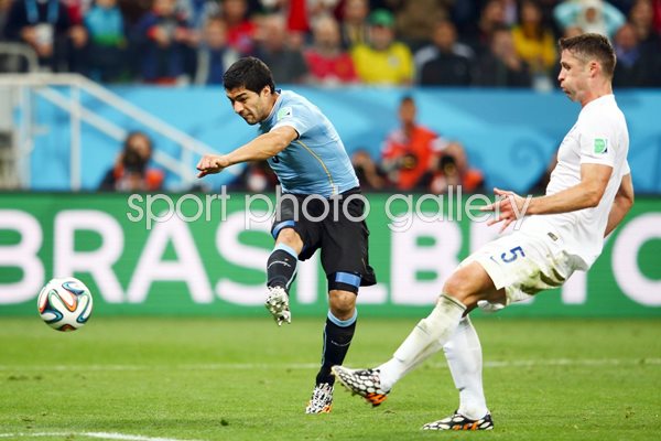 Luis Suarez and Gary Cahill Uruguay v England World Cup Brazil 2014