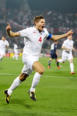 Steven Gerrard celebrates opener v USA 