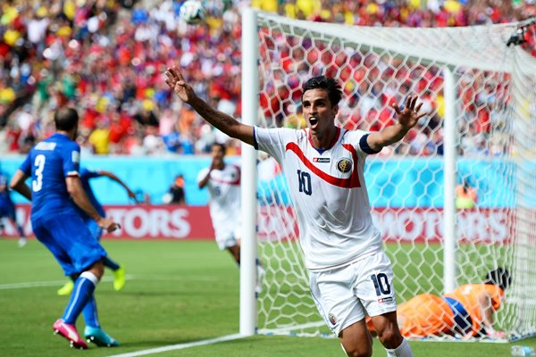 Bryan Ruiz Costa Rica celebrates 2014 World Cup Brazil