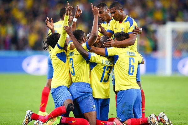 Ecuador team celebrate 2014 World Cup