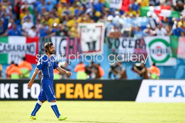 Andrea Pirlo walks away 2014 World Cup