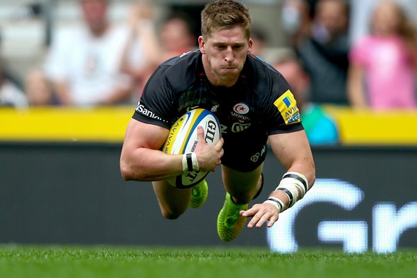 David Strettle Saracens scores v Wasps Twickenham 2014