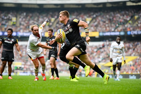 David Streetle Saracens scores v Wasps Twickenham 2014