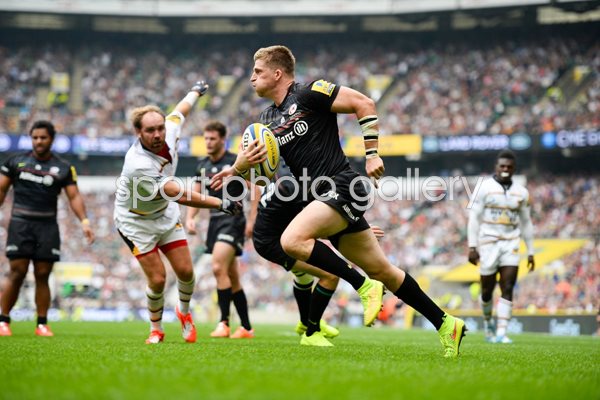 David Streetle Saracens scores v Wasps Twickenham 2014