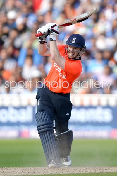 England captain Eoin Morgan v India T20 Edgbaston 2014