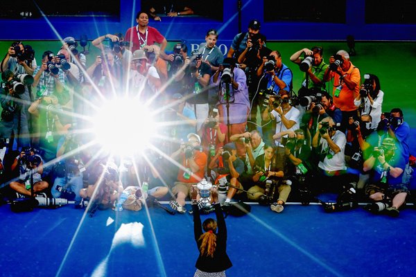 Serena Williams and photographers 2014 US Open