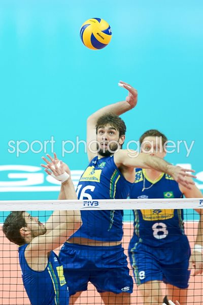 Lucas Saatkamp Brazil spikes the ball