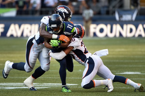 Nate Irving Broncos v Percy Harvin Seahawks