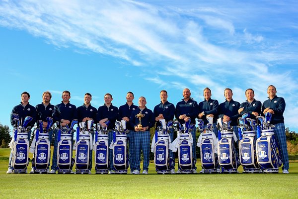 European Team Photo with Bags 2014 Ryder Cup