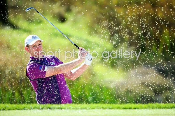 Stephen Gallacher plays from a bunker