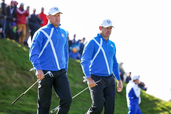 Jamie Donaldson & Lee Westwood 7th green Ryder Cup 2014