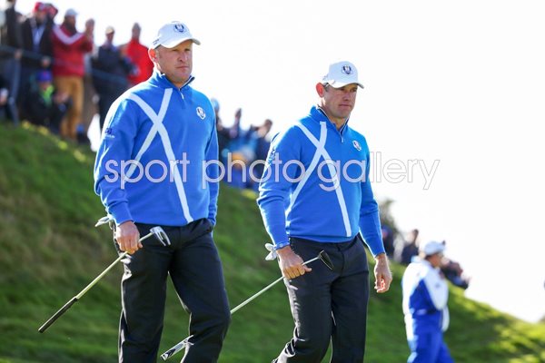Jamie Donaldson & Lee Westwood 7th green Ryder Cup 2014