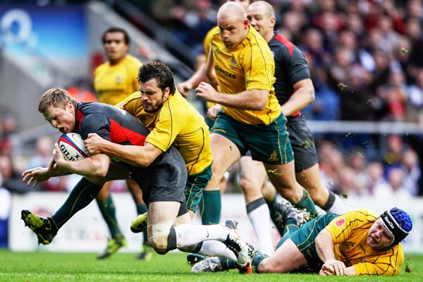 Chris Ashton powers over to score v Australia