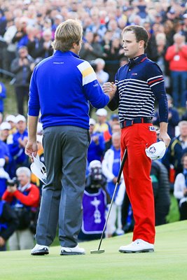 Victor Dubuisson Zach Johnson Singles Half 2014 Ryder Cup