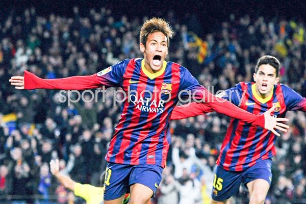 Neymar of Barcelona celebrates scoring - La Liga