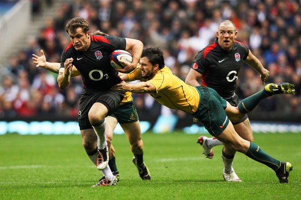 Mark Cueto burst through Australian defence