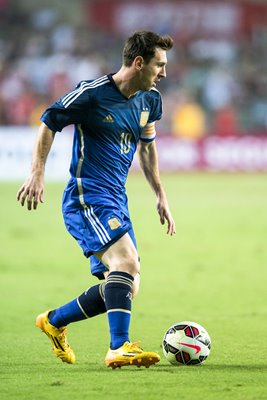 Lionel Messi Argentina v Hong Kong 2014