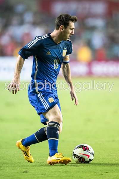 Lionel Messi Argentina v Hong Kong 2014