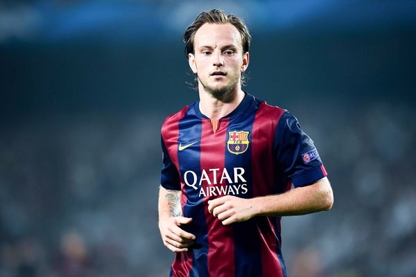 Ivan Rakitic of FC Barcelona looks on