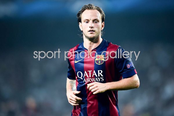 Ivan Rakitic of FC Barcelona looks on