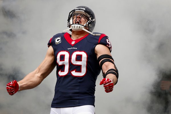  J.J. Watt #99 Houston Texans enters the field