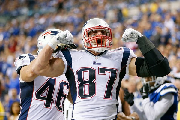 Rob Gronkowski #87 New England Patriots celebrates