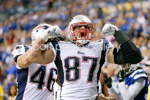 Rob Gronkowski #87 New England Patriots celebrates