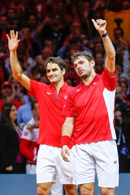 Roger Federer & Stanislas Wawrinka Davis Cup 2014