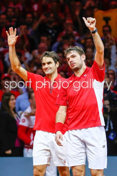 Roger Federer & Stanislas Wawrinka Davis Cup 2014