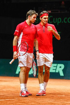 Roger Federer & Stanislas Wawrinka Davis Cup 2014