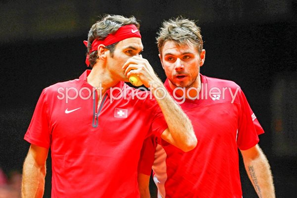 Roger Federer & Stanislas Wawrinka Davis Cup 2014