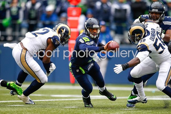 Russell Wilson Seattle Seahawks v Rams Playoffs 2014