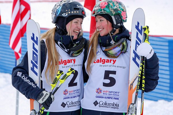 Justine & Chloe Dufour-Lapointe Moguls World Cup Calgary 2014