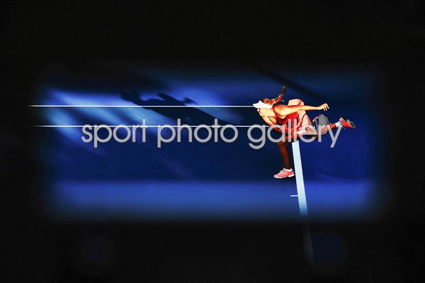 Caroline Wozniacki Denmark serves