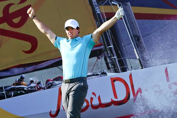 Rory McIlroy Celebrates Hole in One Abu Dhabi 2015
