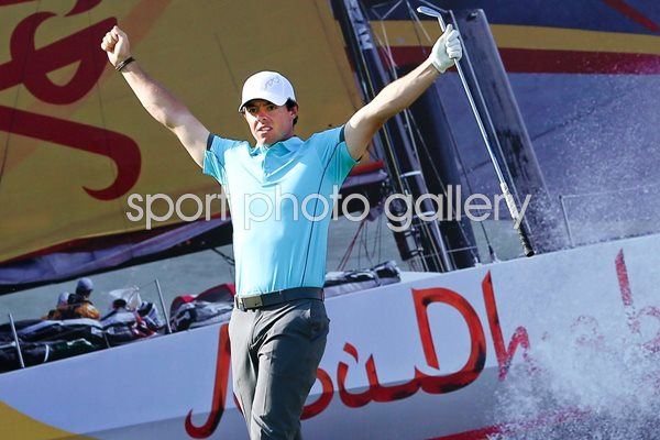 Rory McIlroy Celebrates Hole in One Abu Dhabi 2015