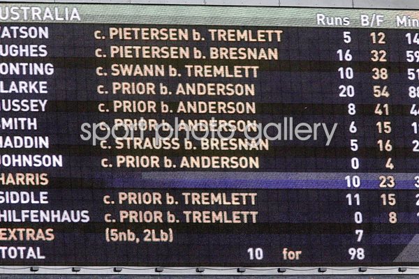 Australia 98 All Out - Day 1 - 4th Test - MCG 2010 Ashes