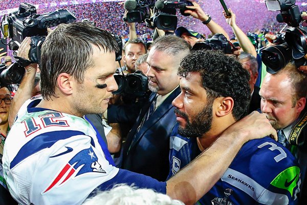 Tom Brady Patriots & Russell Wilson Seahawks 2015