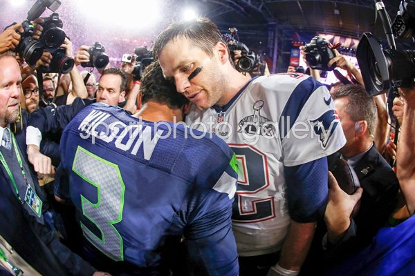 Tom Brady Patriots & Russell Wilson Seahawks 2015