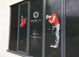 Golf Club and Swing Studios Interior Design: Graham Tonge Golf Studio Contravision Window Vinyls